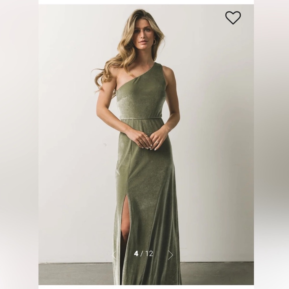Baltic Born One Shoulder Dress in Sage Green